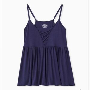 Torrid size 3 (22/24) navy super soft babydoll cami